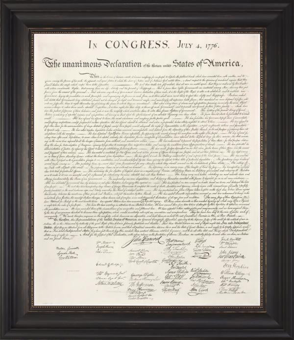 Declaration of Independence Framed Art