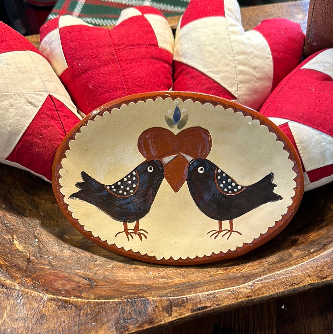 Red Oaks Crows & Heart Plate Valentine’s Day Spring