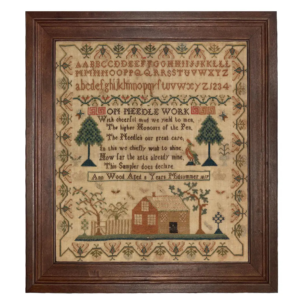 Ann Wood 1817 Embroidery Needlepoint Sampler Print
