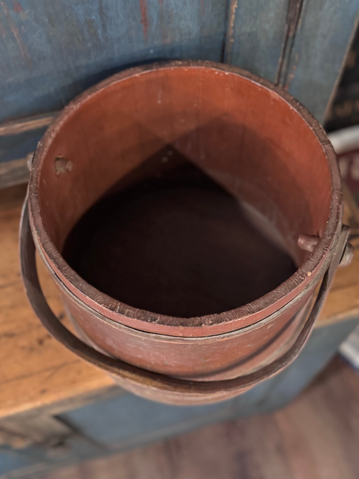 Antique Medium Brick Red Firkin w/o Lid