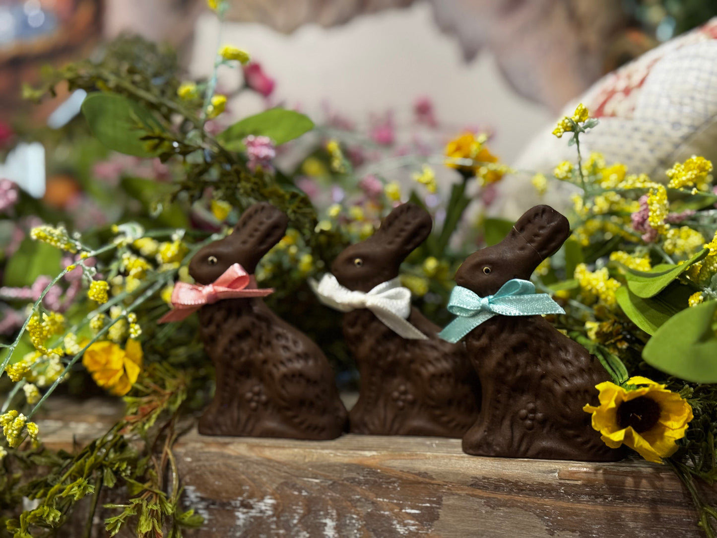 Stone Ridge Chalkware Chocolate Bunny Ornaments