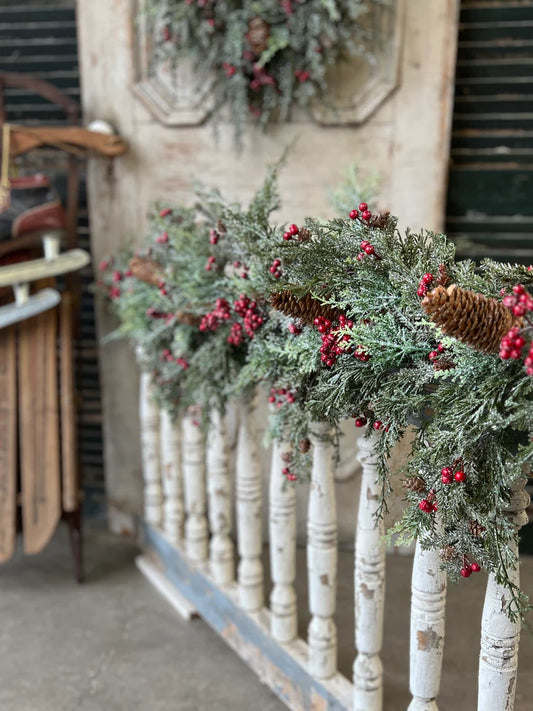 Pine w/Berries Cedar Garland 60” Winter