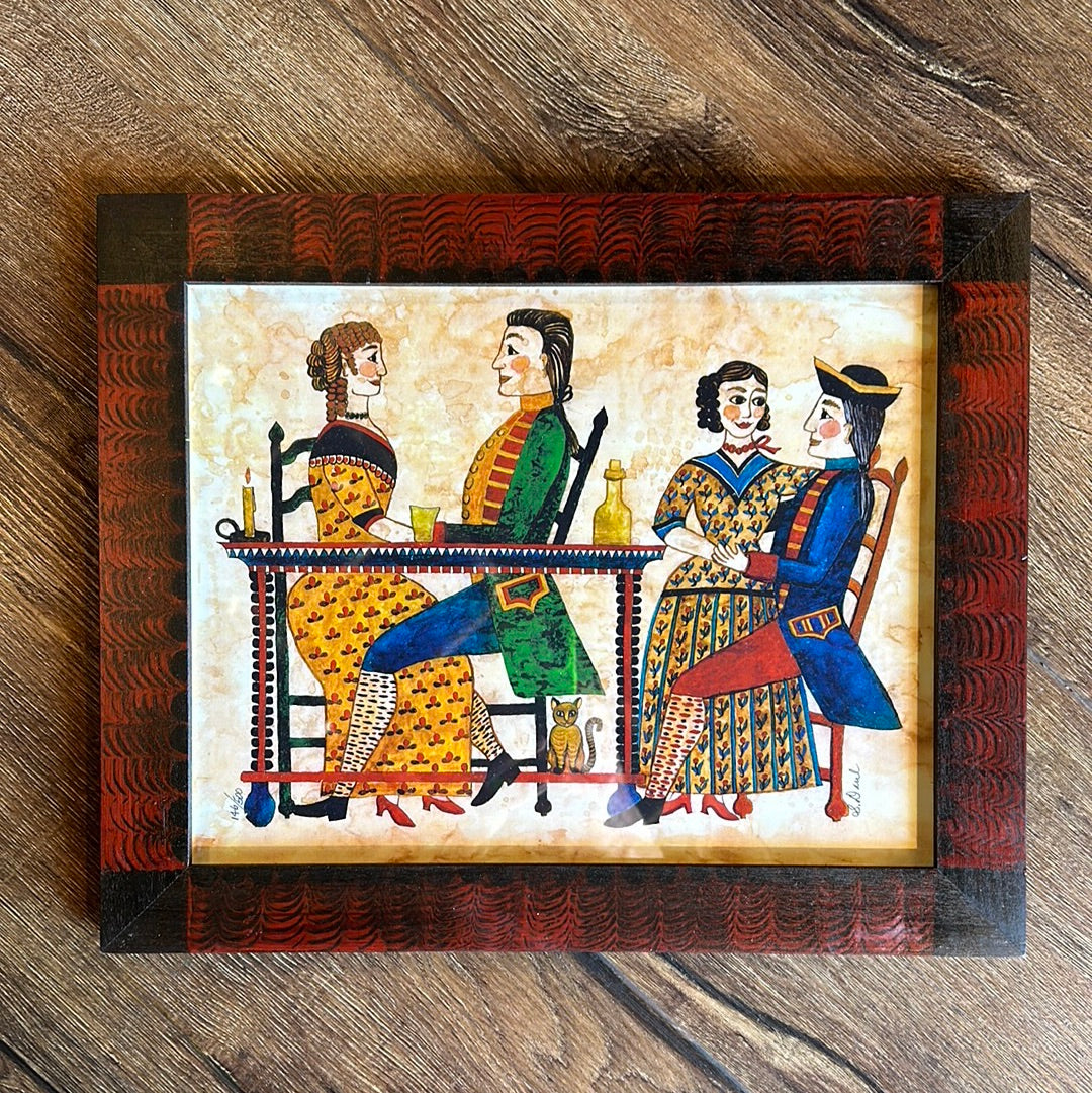 Susan Daul LADIES AND GENTS Framed Fraktur