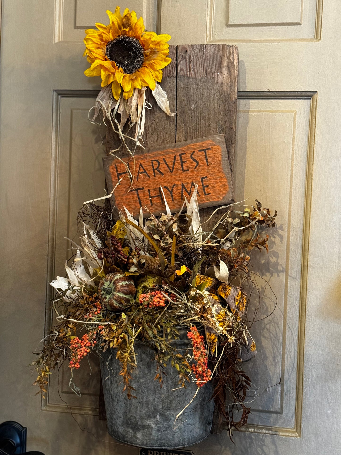 Fall Door Bucket Wreaths
