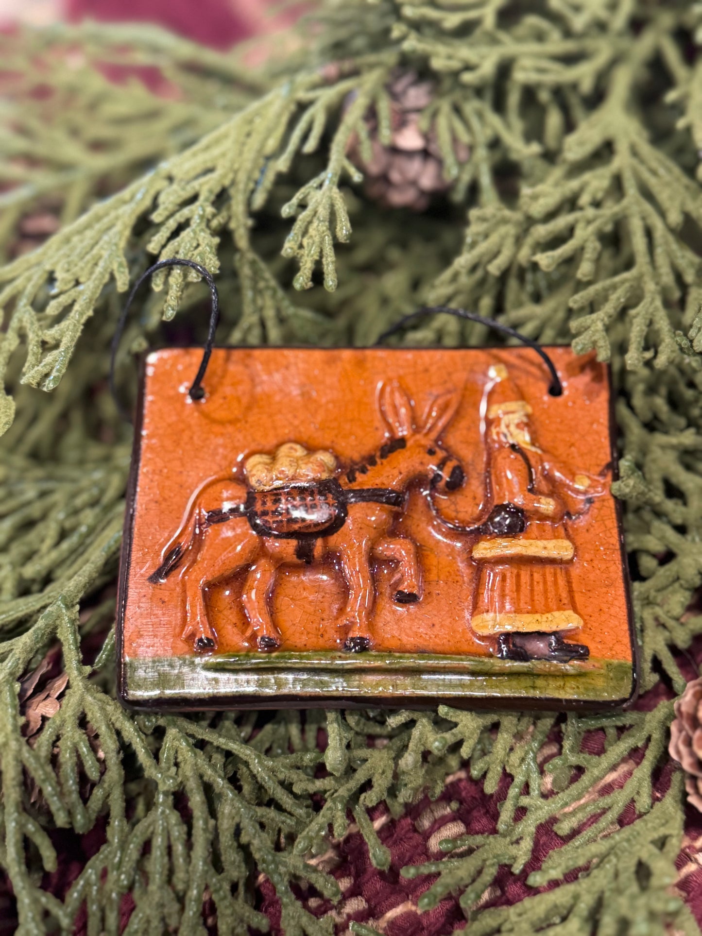 Shooner Santa & Donkey Ornament