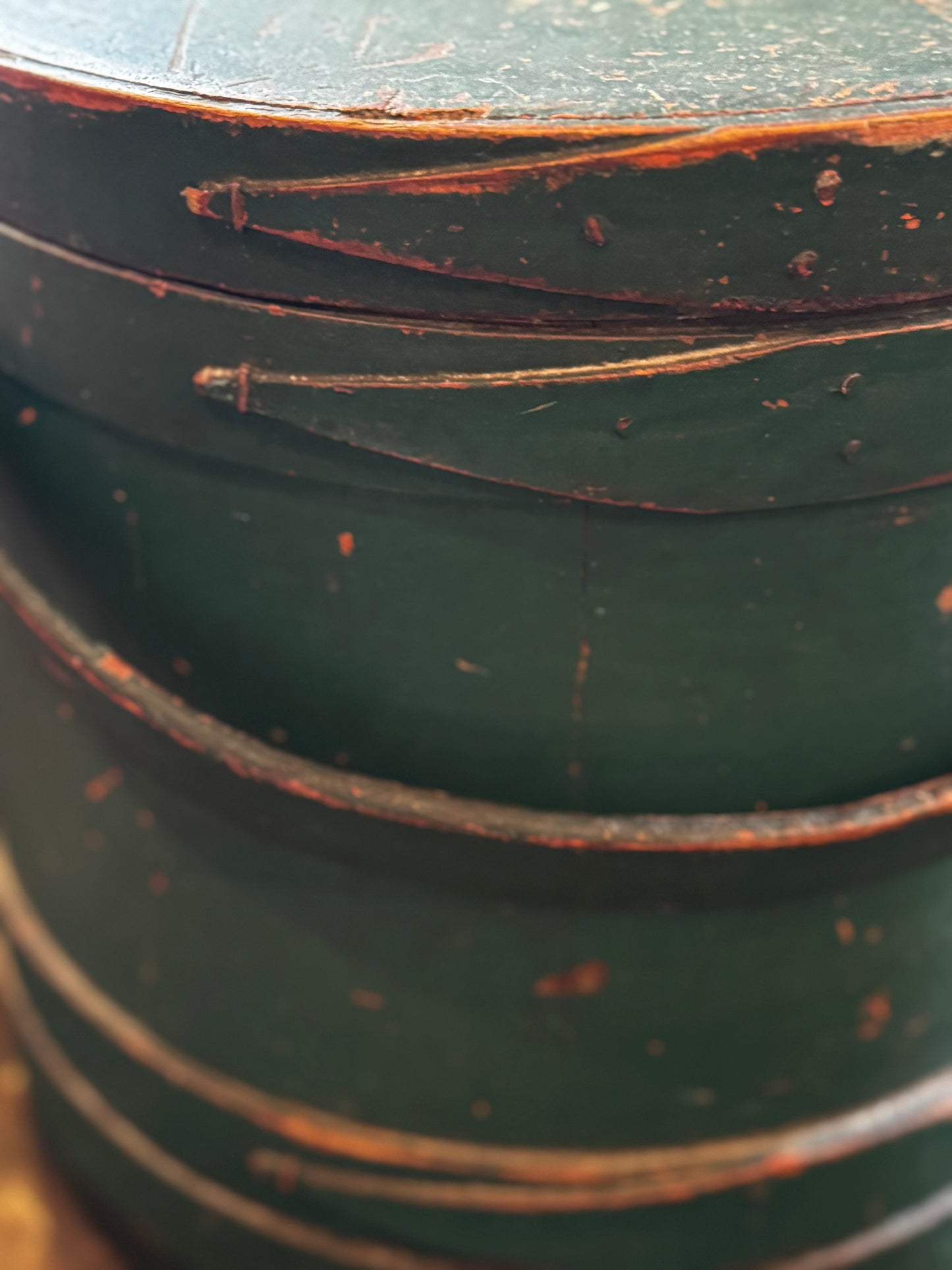 Antique Large Green Firkin