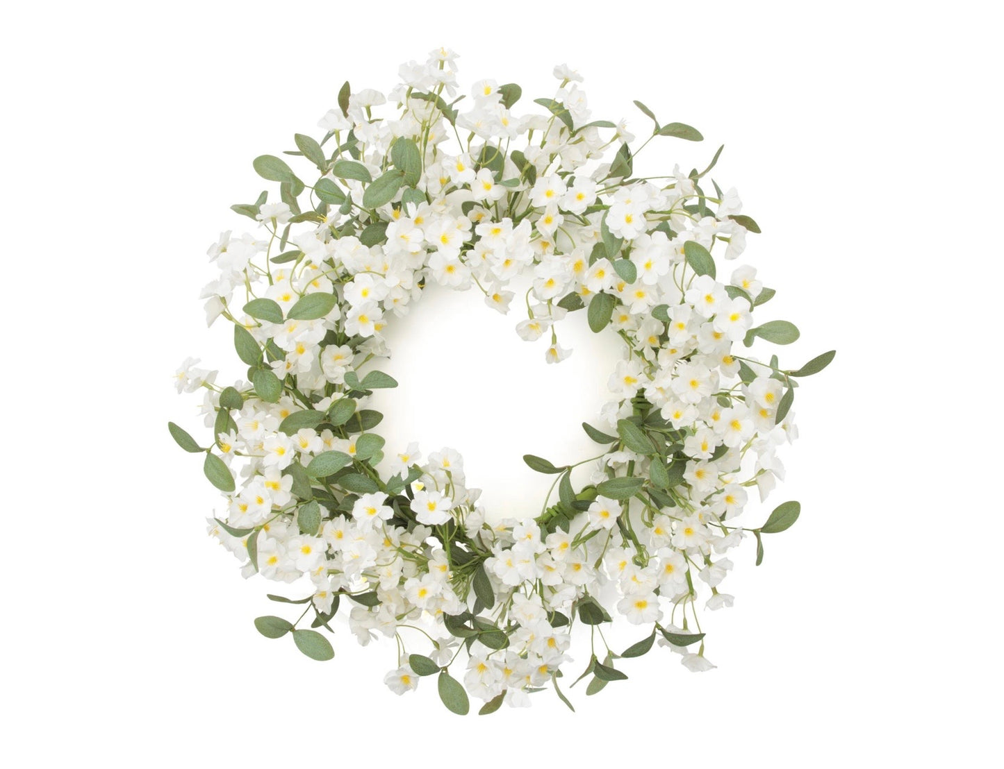 22” White Floral Wreath