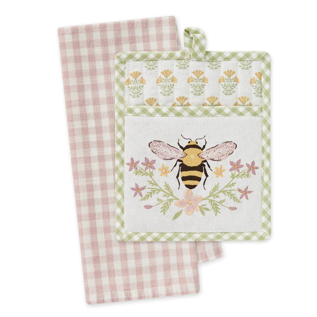 Honey Bee Potholder Set