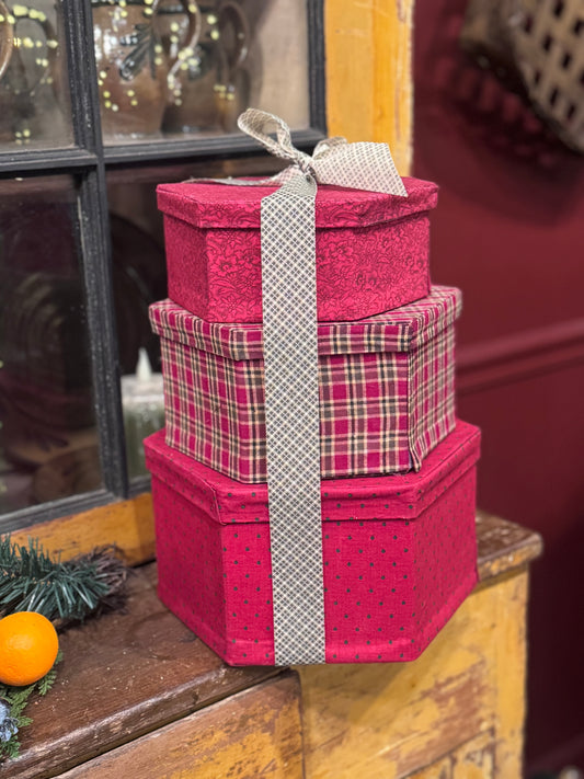 Fabric Covered Boxes Winter