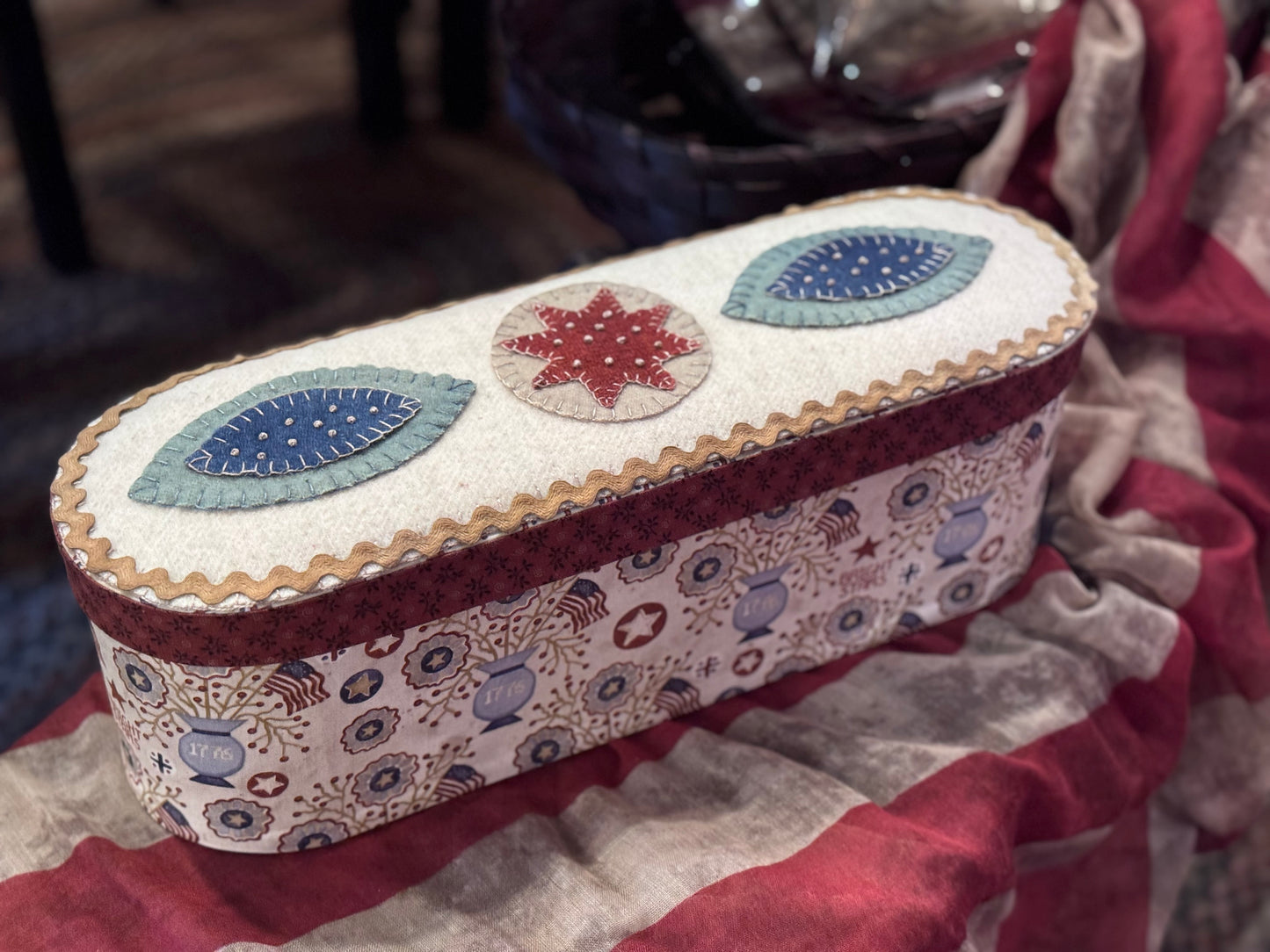 Patriotic / Summer Wool Appliqué Boxes