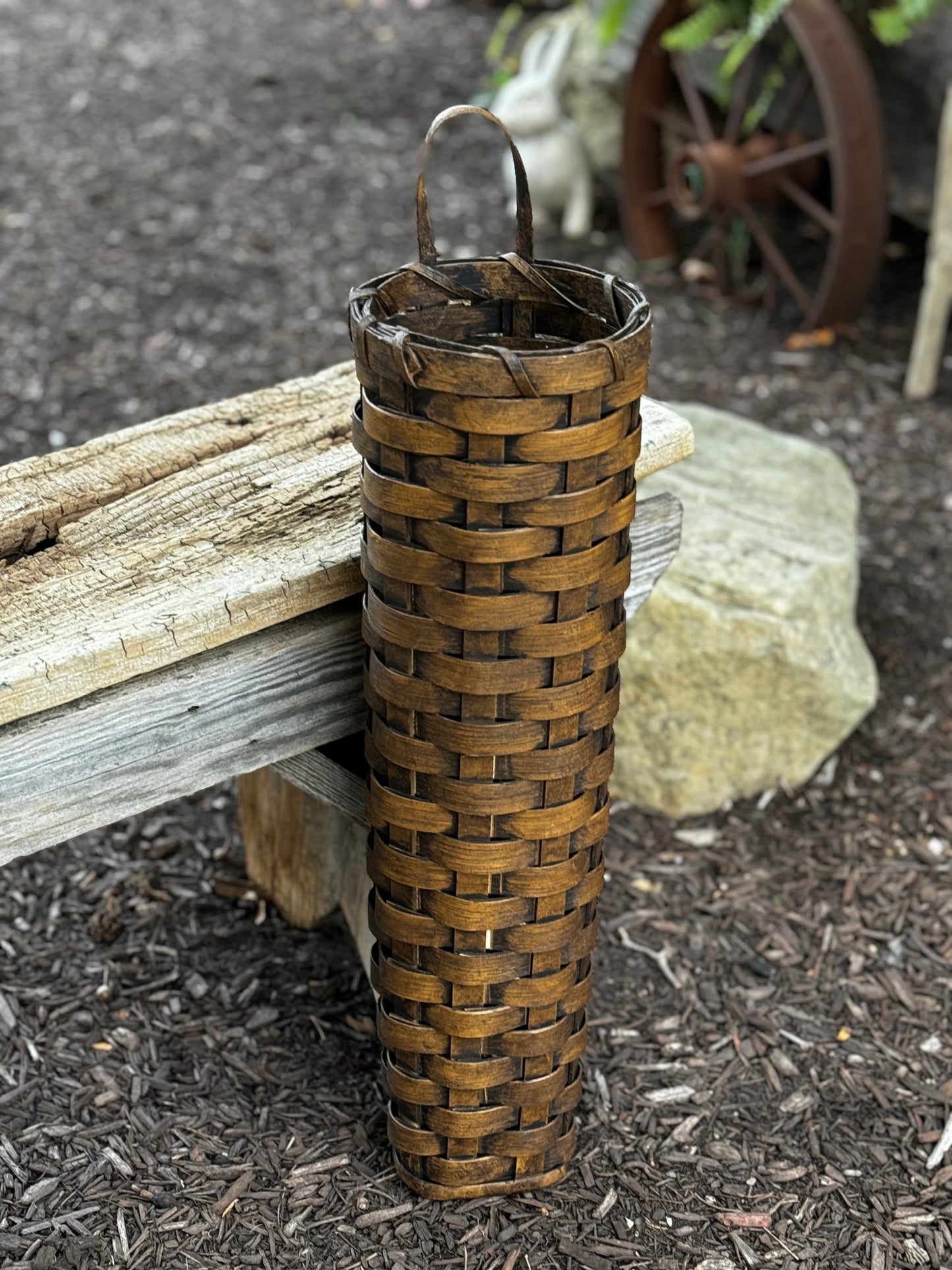 Primitive Hanging or Floor Flower Basket