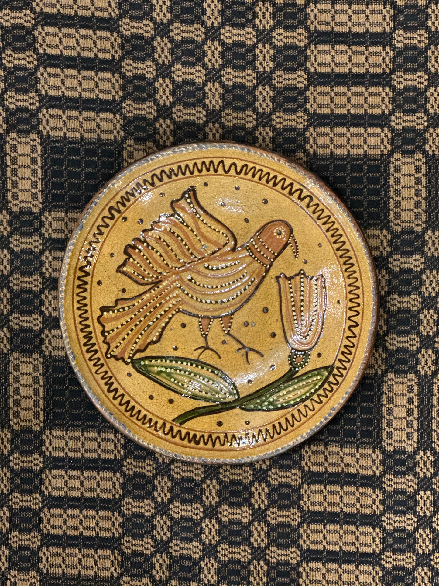 Shooner Polka Dot Bird and Flower Plate