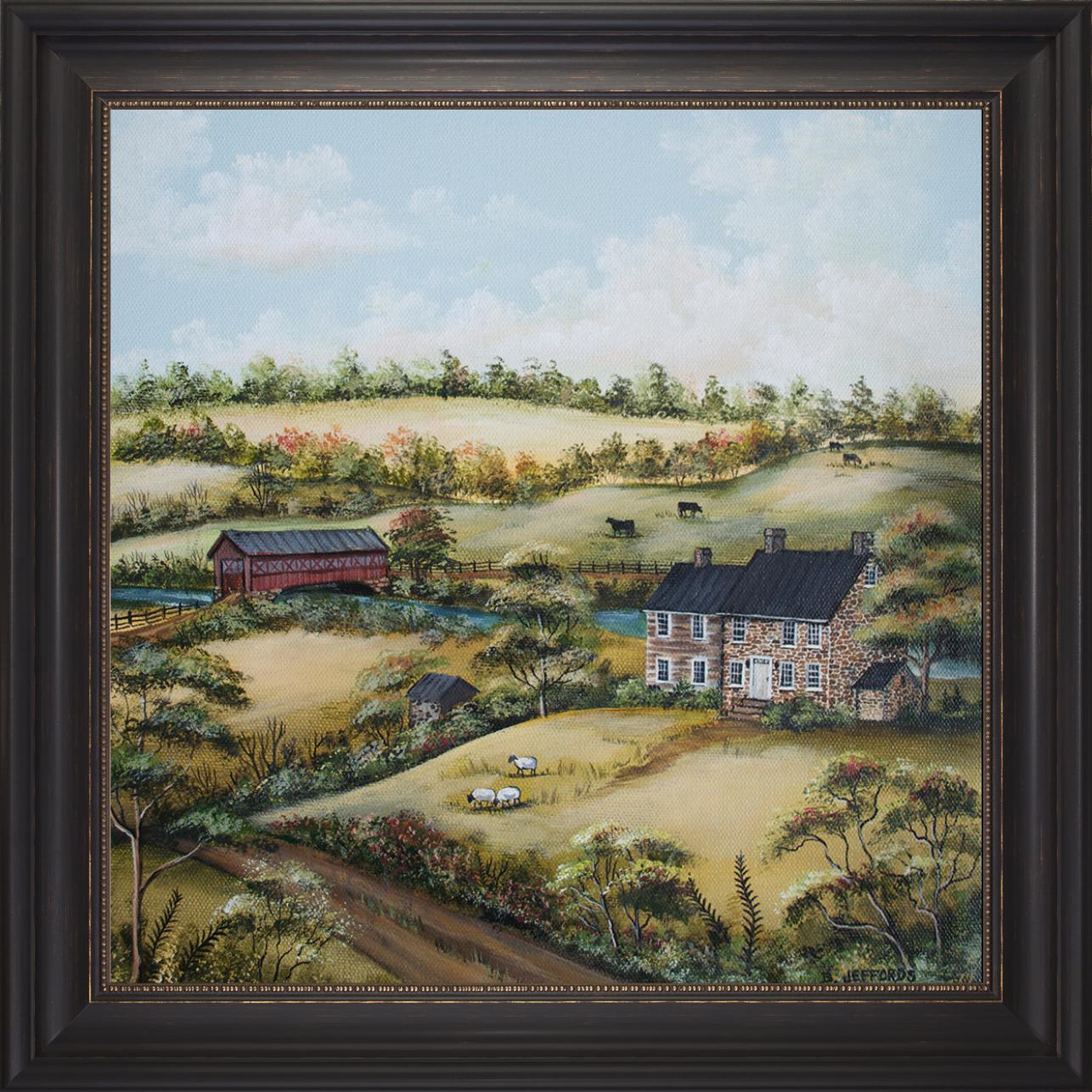 Country Bridge Large Print Framed Art
