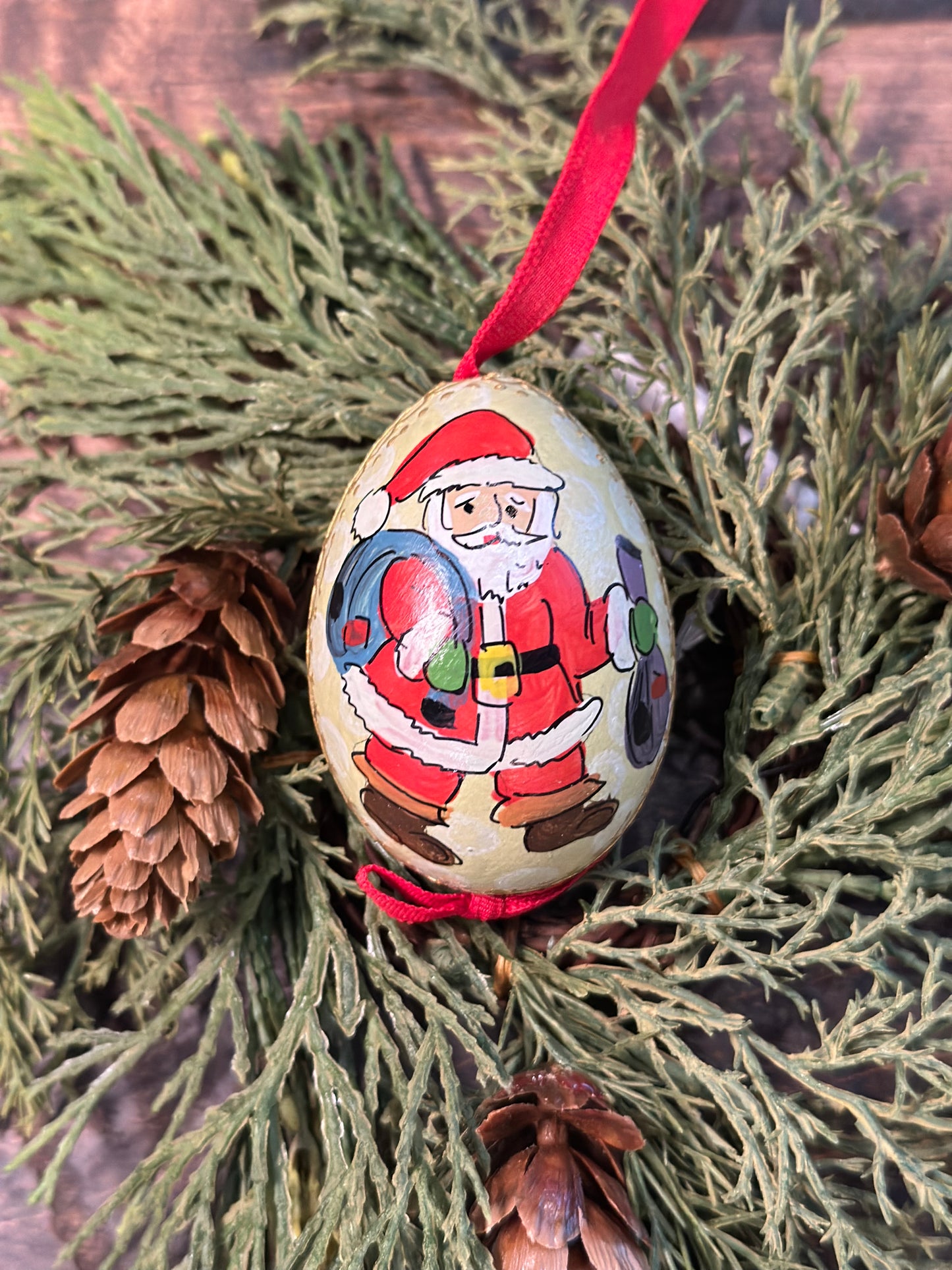 Everyday Santa Hand Painted Austria Eggs