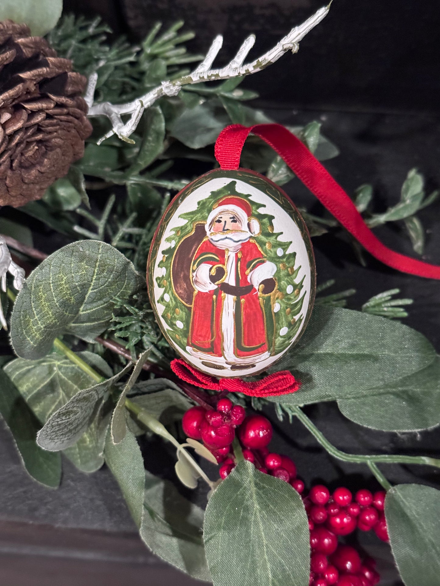 Santa Hand Painted Austria Eggs