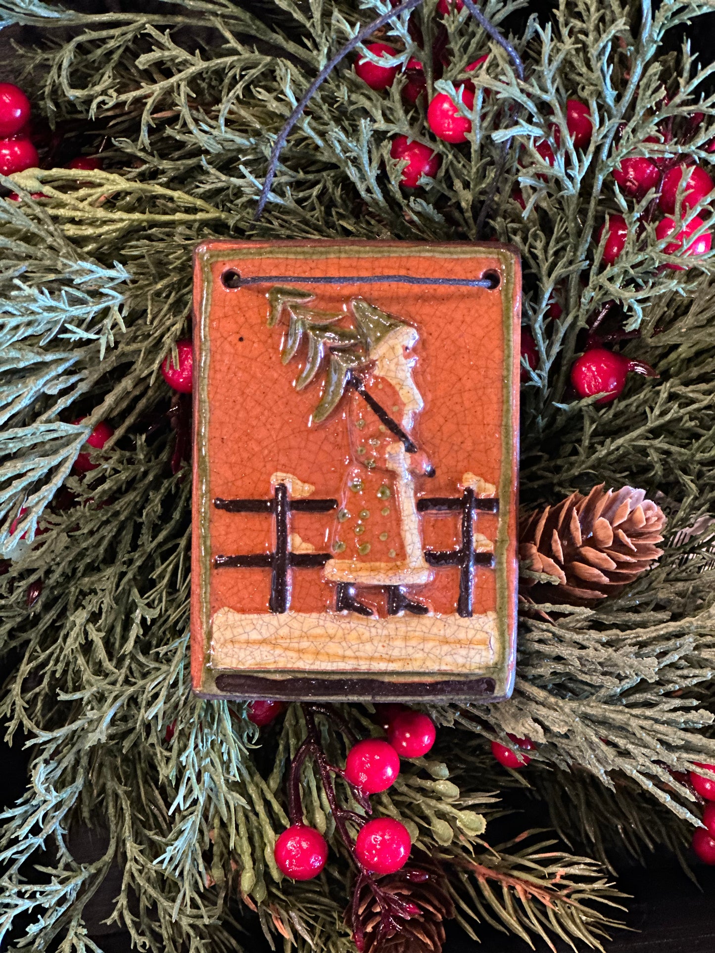 Shooner Strolling Santa Ornament