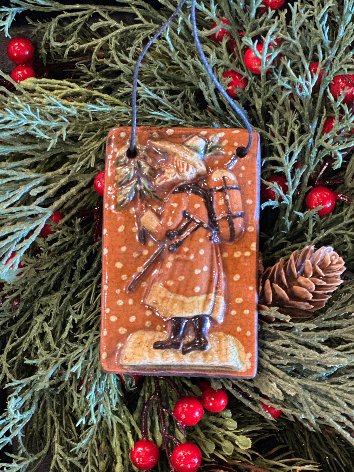 Shooner Striding Santa Ornament