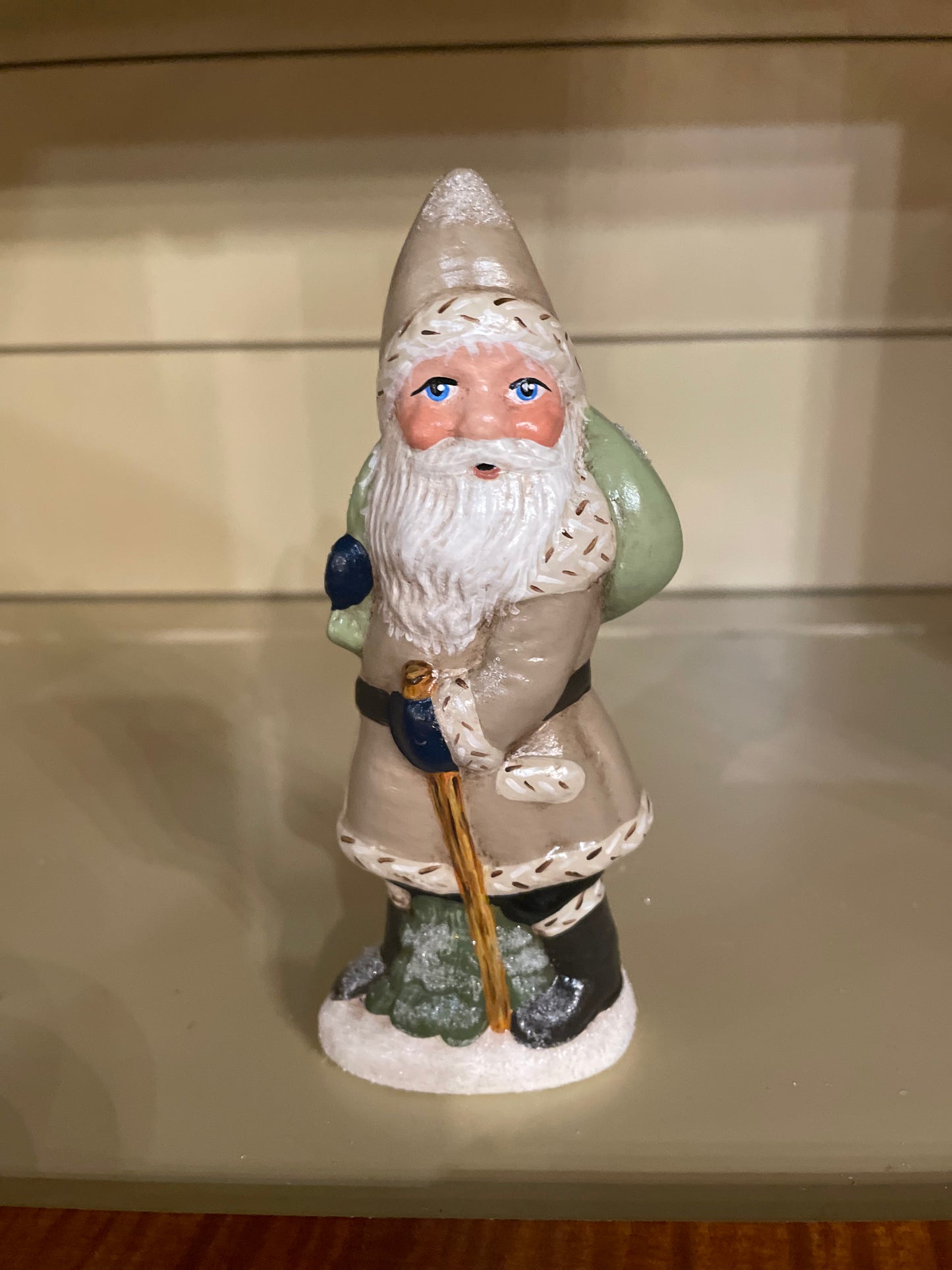 Stone Ridge Chalkware Striding Santa Winter