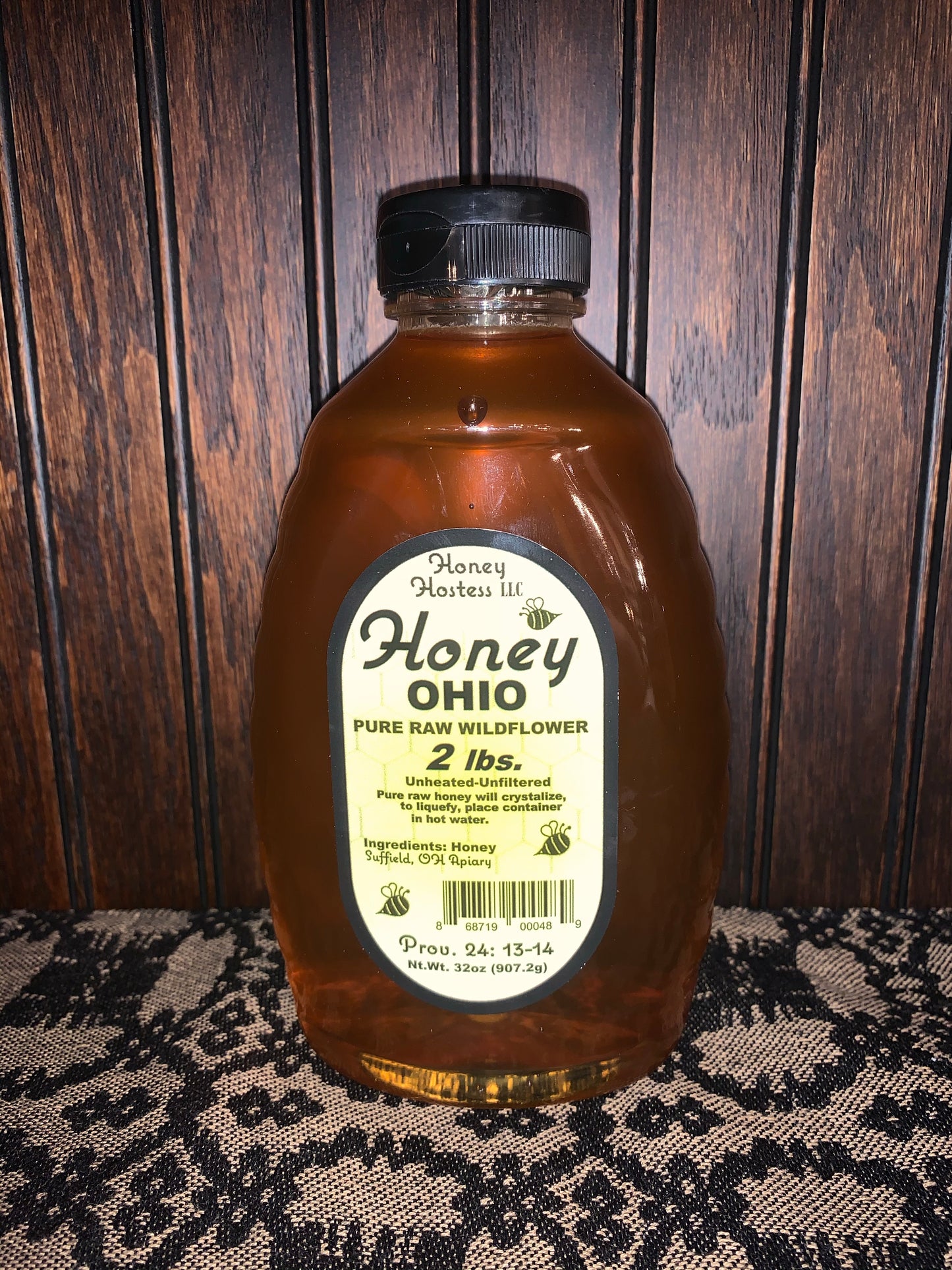 Pure Raw Wildflower Honey 2lb