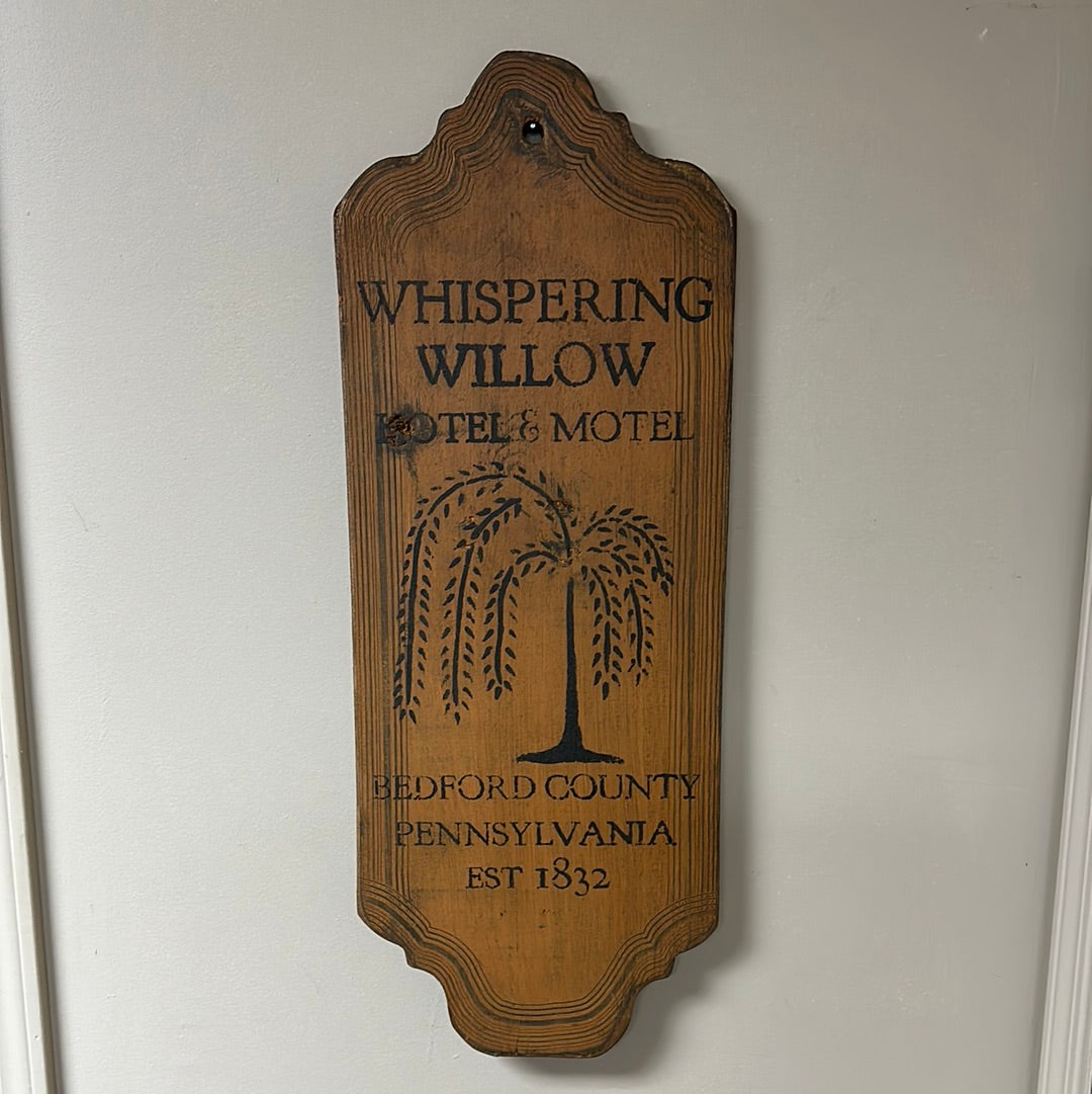 Whispering Willow Hotel tavern Sign.