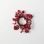 Winter Floral Red Berry Candle Ring
