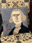 George Washington Hooked Pillow