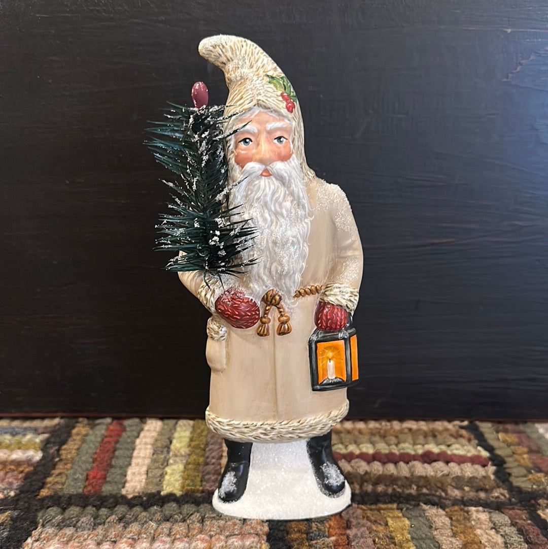 Stone Ridge Chalkware Lighting the Way Santa Winter