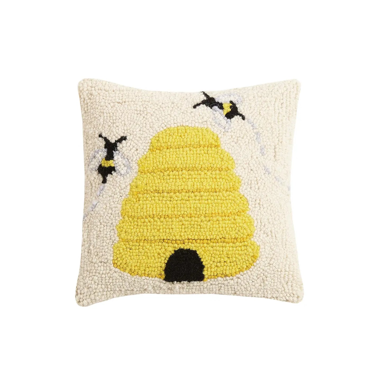 Beehive Hooked Pillow