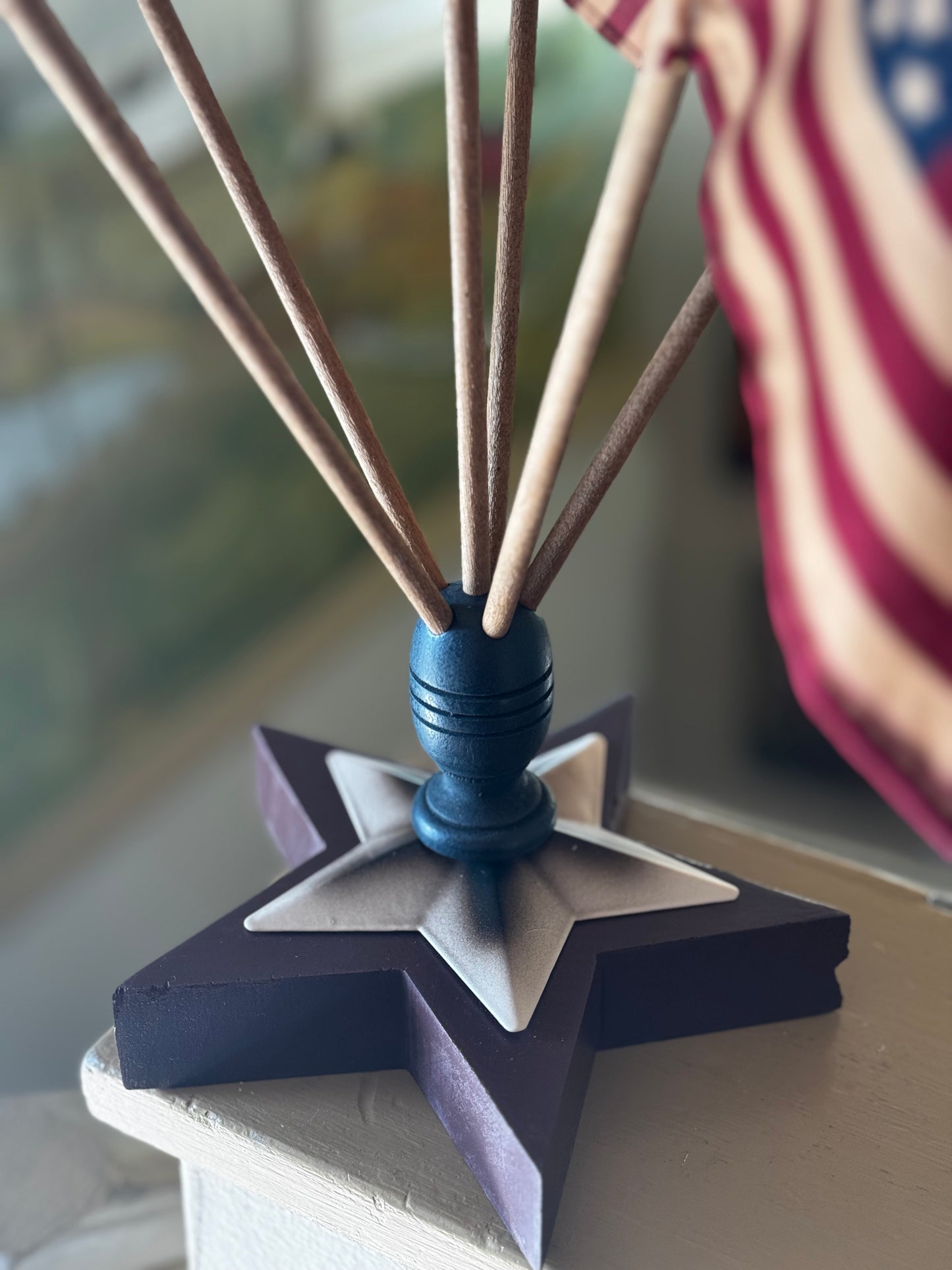Primitive Flag Holder w/Flags