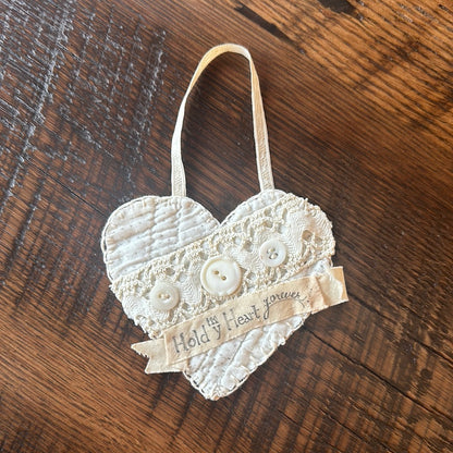 Antique Quilted Heart Ornaments Valentine’s