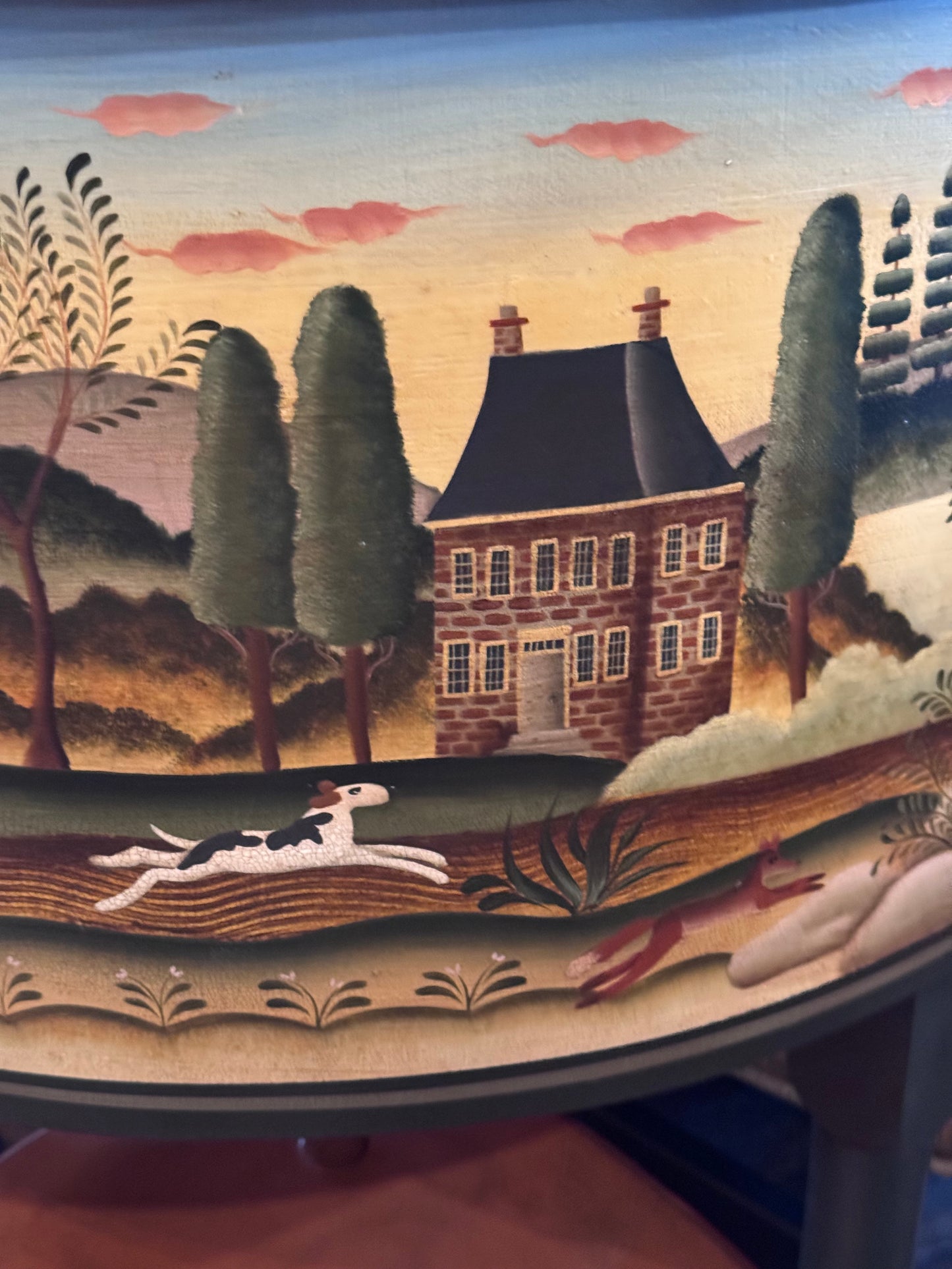 Handpainted Corner Table