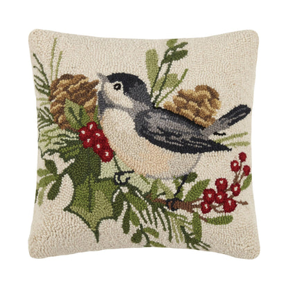 Winter Chickadee Hook Pillow - Susan Winget