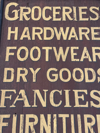 Groceries Hardware Tavern Sign