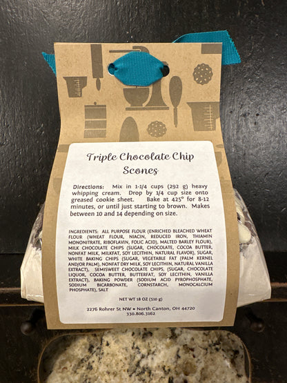 Triple Chocolate Chip Scones from Scratch