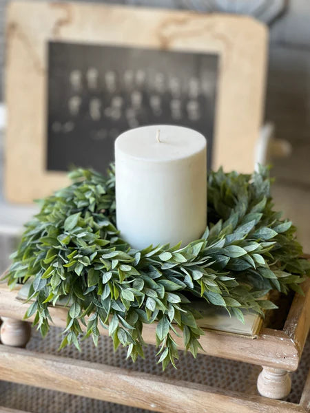Rain Washed Greenery Candle Ring