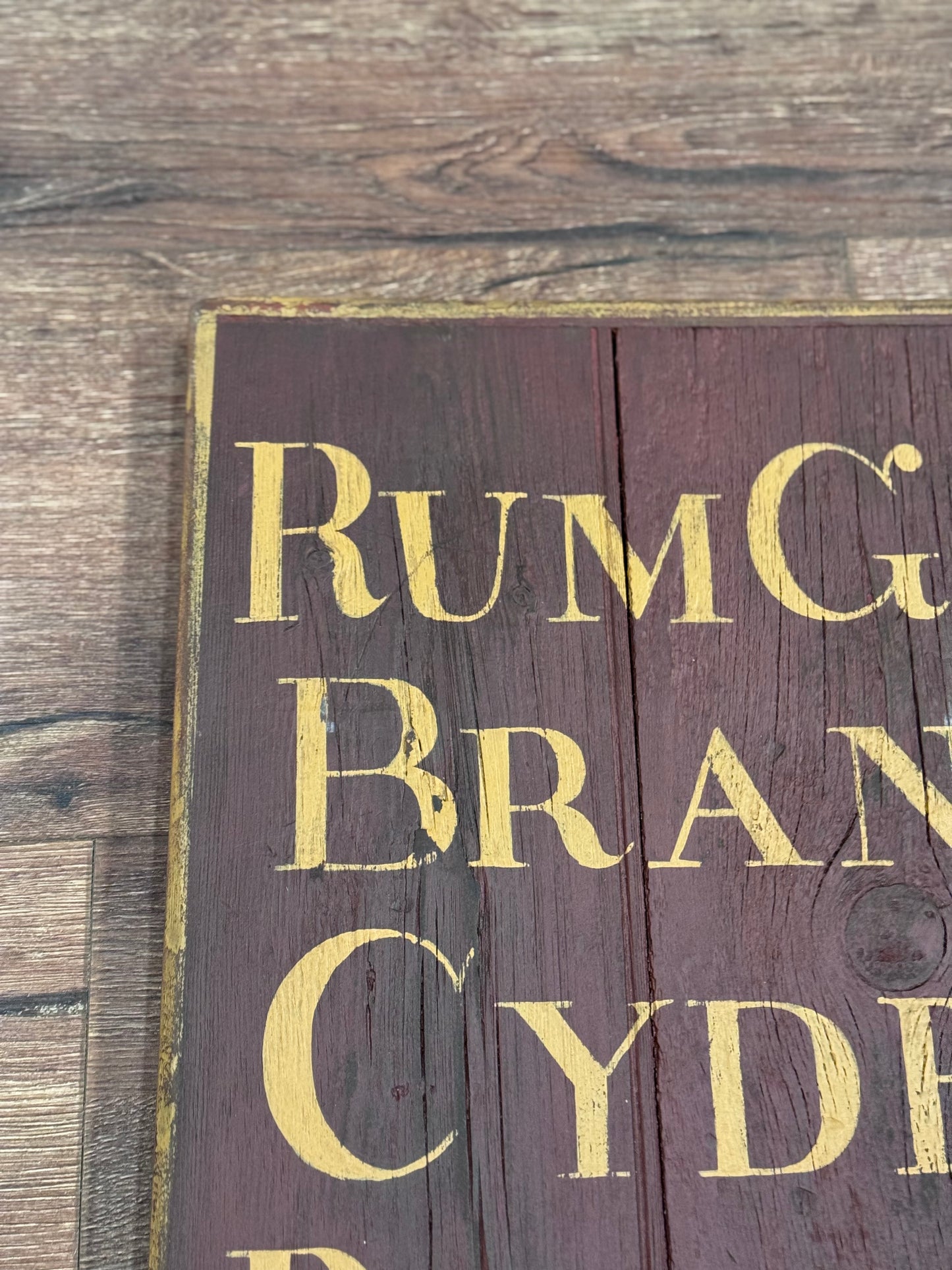 Rum Gin Brandy Tavern Sign
