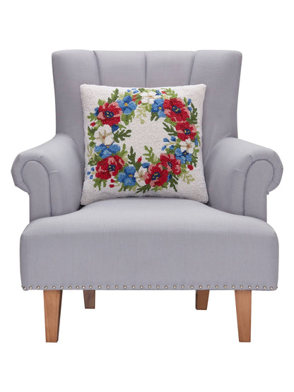 Patriotic Wreath Hook Pillow