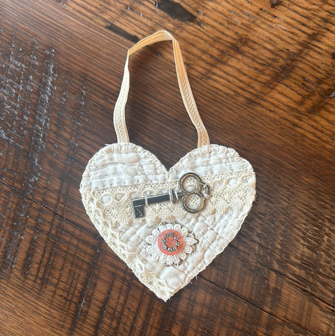 Antique Quilted Heart Ornaments Valentine’s