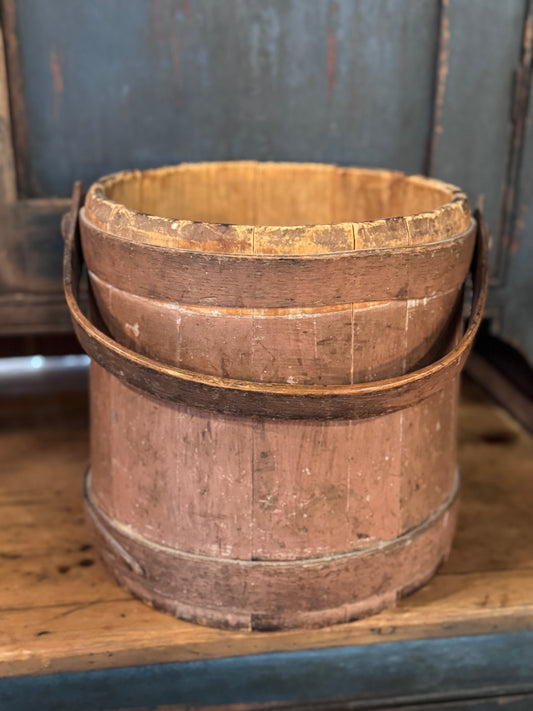 Antique Medium Salmon Firkin w/o Lid