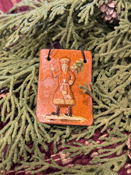 Santa w/tree Small Shooner Ornament