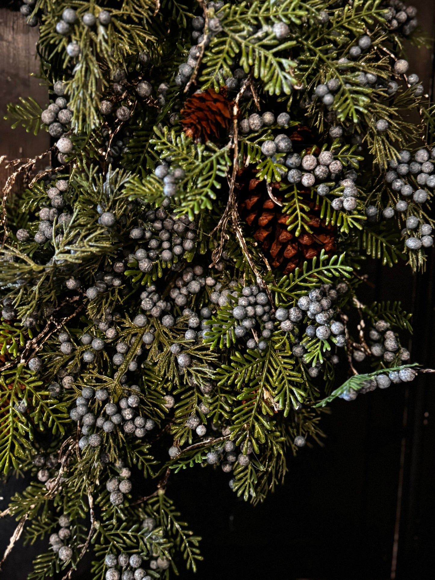Frosted Blueberry Pine Wreath Winter
