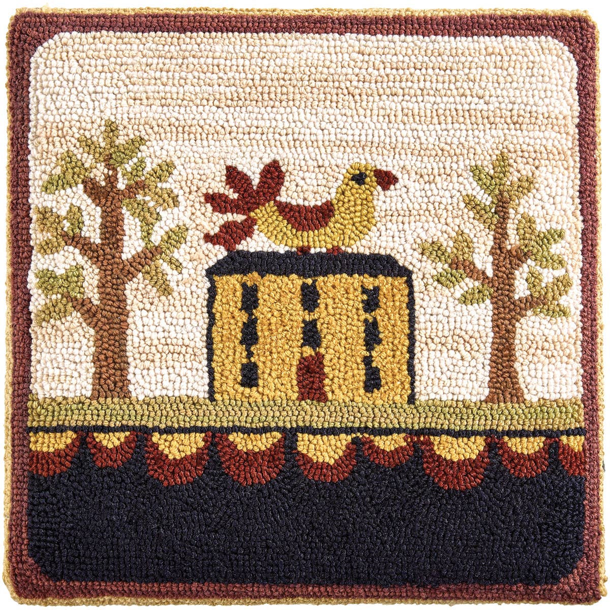 Bless Our Home Hooked Stool