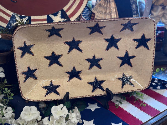 Cream & Blue Star Platter David T Smith Summer