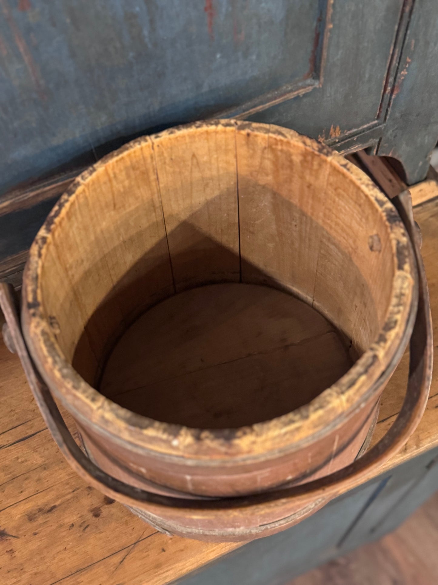 Antique Medium Salmon Firkin w/o Lid