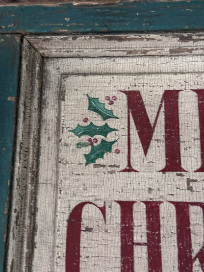 Merry Christmas Tavern Sign Green Frame