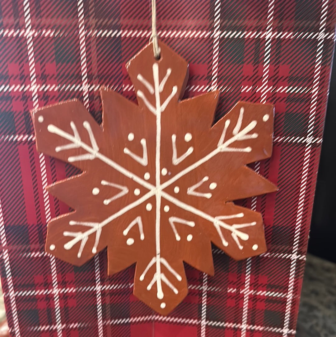 Redware Snowflake Ornaments Winter