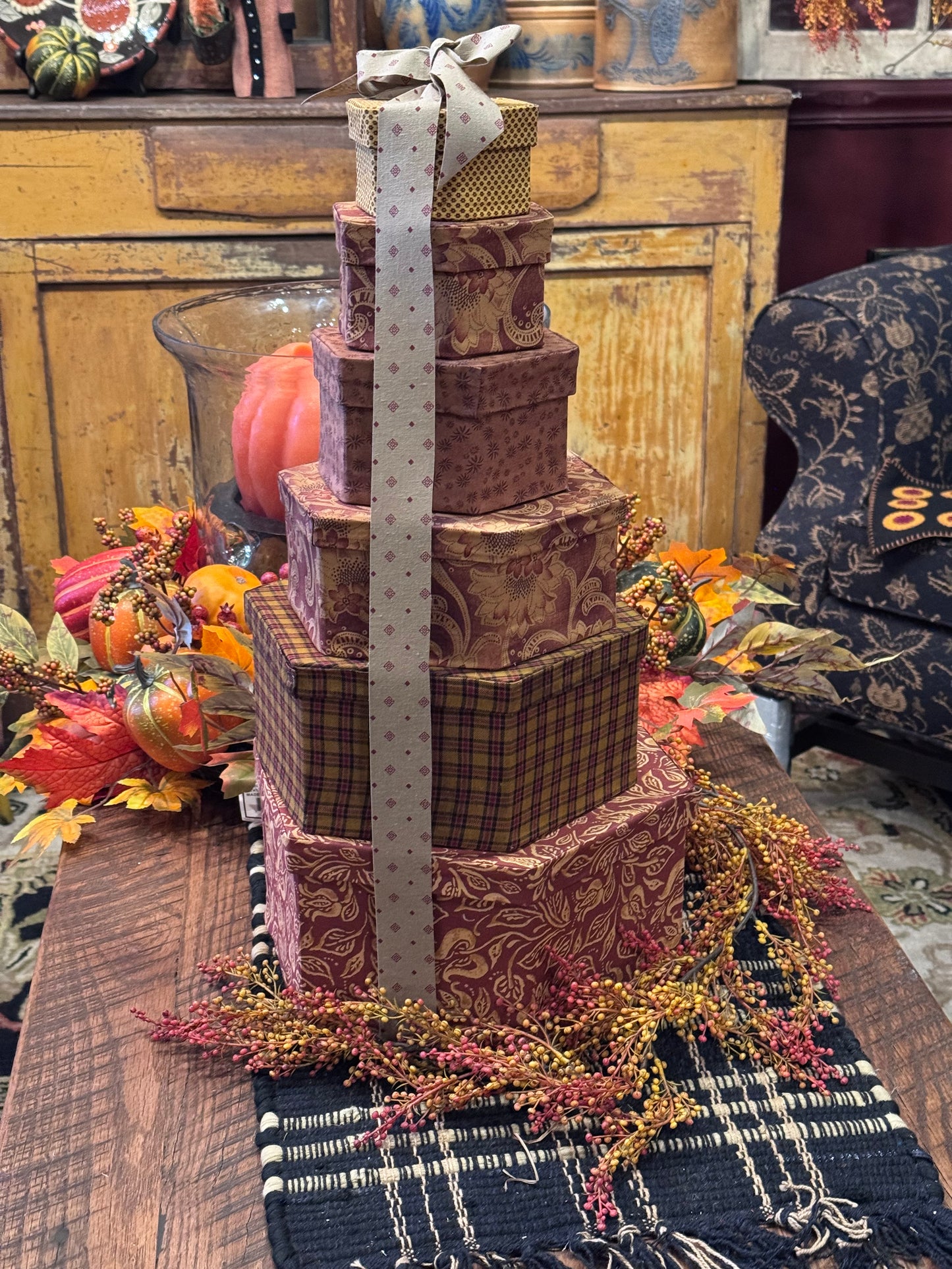 Fabric Covered Boxes Fall