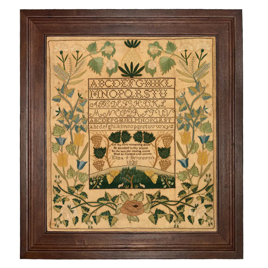 Eliza Benneson C. 1838 Alphabet Needlepoint Sampler Print