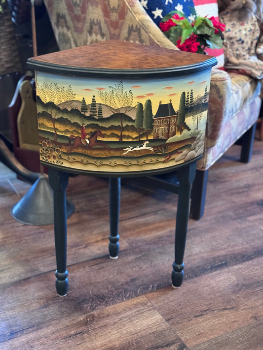 Handpainted Corner Table