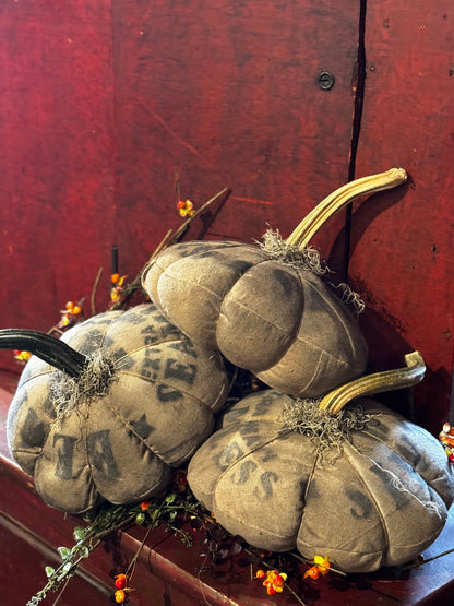 Feed Sack Pumpkins SALE